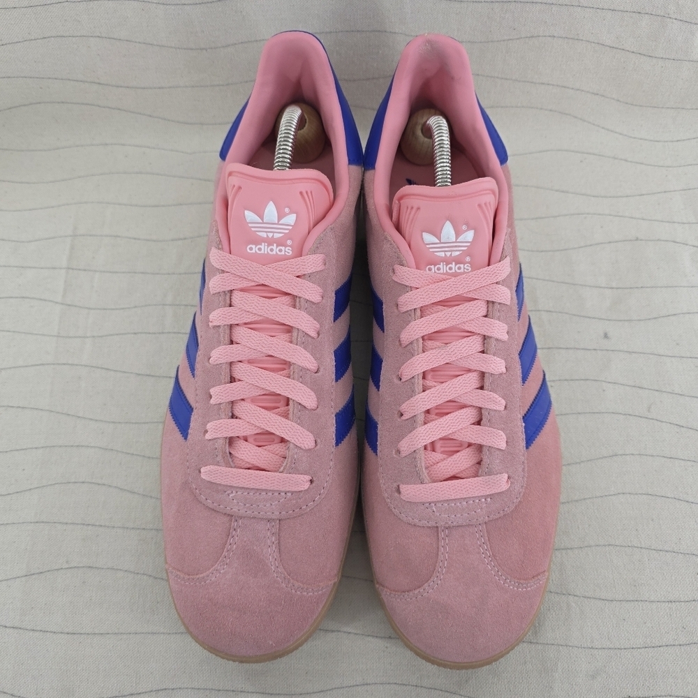 Adidas Mens Originals Gazelle Semi Pink Spark Lucid Blue Shoes JI2077 Size 10.5 - Picture 3 of 16